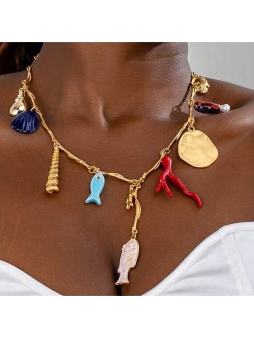Boho vintage summer necklace M554